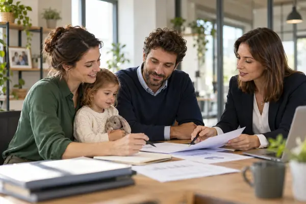 Team aziendale e consulente al lavoro sulle politiche di conciliazione vita familiare e lavoro